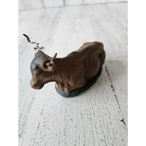 Vintage cow paper mache nativity xmas statue figurine religious decor - Picture 3 of 8